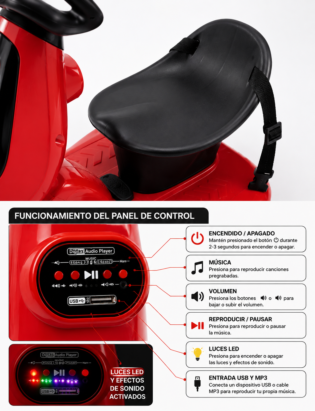 Carro Eléctrico para Niños 3-6 Años